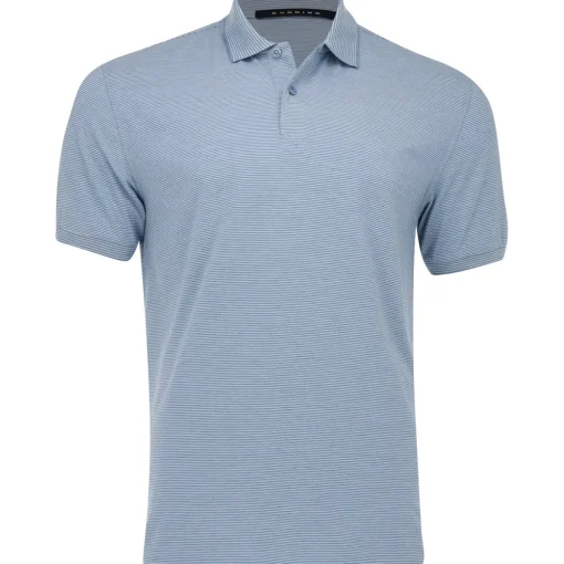 Dunning Fairlane COOLMAX Striped Cotton Shirt Polo Short Sleeve Golf Apparel