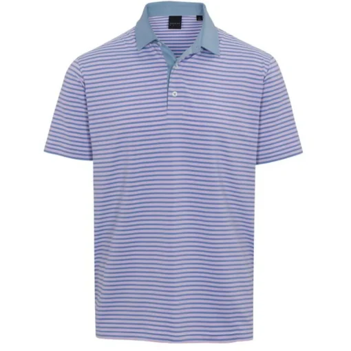 Dunning Fennor Stripe Jersey Performance Shirt Polo Short Sleeve Golf Apparel