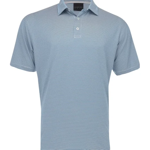 Dunning Helsby Stripe Jersey Performance Shirt Polo Short Sleeve Golf Apparel