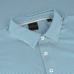 Dunning Helsby Stripe Jersey Performance Shirt Polo Short Sleeve Golf Apparel