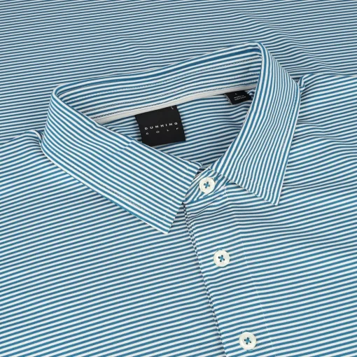 Dunning Helsby Stripe Jersey Performance Shirt Polo Short Sleeve Golf Apparel
