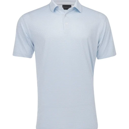 Dunning Helsby Stripe Jersey Performance Shirt Polo Short Sleeve Golf Apparel