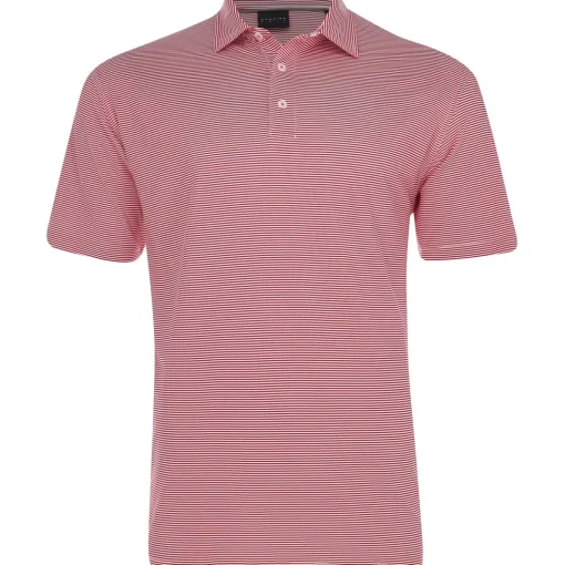 Dunning Helsby Stripe Jersey Performance Shirt Polo Short Sleeve Golf Apparel