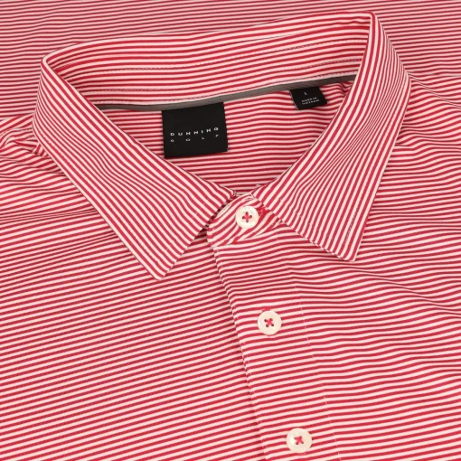 Dunning Helsby Stripe Jersey Performance Shirt Polo Short Sleeve Golf Apparel