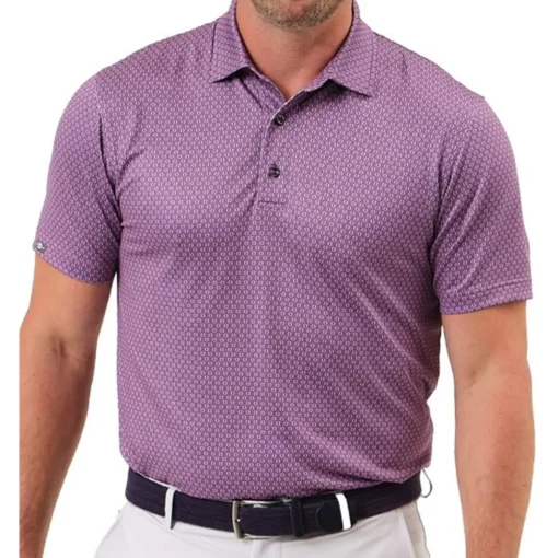 Dunning Monogram Jersey Performance Shirt Polo Short Sleeve Golf Apparel