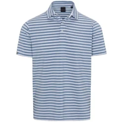 Dunning Oakwood Stripe Ventilated Shirt Polo Short Sleeve Golf Apparel