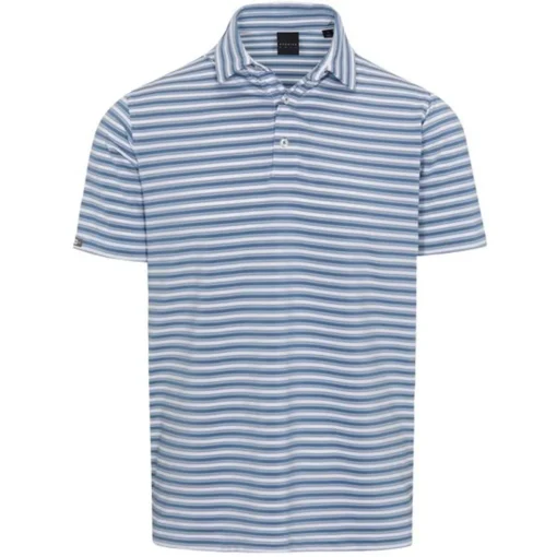 Dunning Oakwood Stripe Ventilated Shirt Polo Short Sleeve Golf Apparel