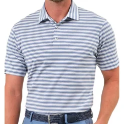 Dunning Oakwood Stripe Ventilated Shirt Polo Short Sleeve Golf Apparel