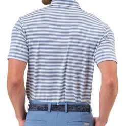 Dunning Oakwood Stripe Ventilated Shirt Polo Short Sleeve Golf Apparel