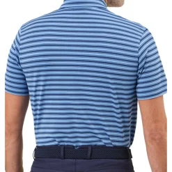 Dunning Oakwood Stripe Ventilated Shirt Polo Short Sleeve Golf Apparel