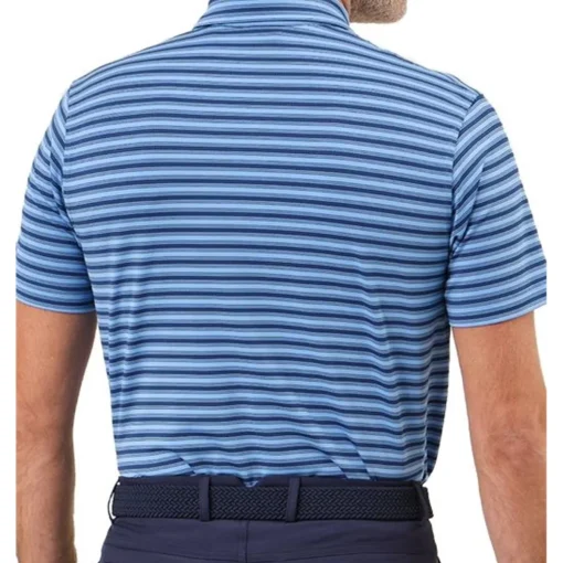 Dunning Oakwood Stripe Ventilated Shirt Polo Short Sleeve Golf Apparel