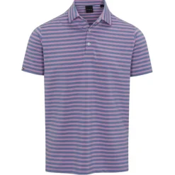 Dunning Oakwood Stripe Ventilated Shirt Polo Short Sleeve Golf Apparel