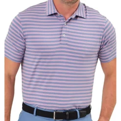 Dunning Oakwood Stripe Ventilated Shirt Polo Short Sleeve Golf Apparel
