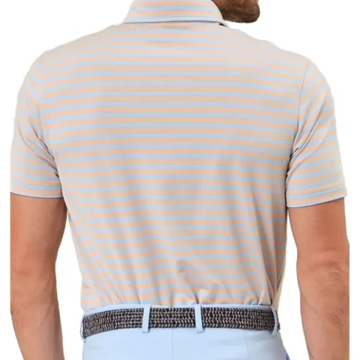 Dunning Oakwood Stripe Ventilated Shirt Polo Short Sleeve Golf Apparel