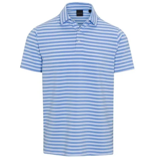 Dunning Oakwood Stripe Ventilated Shirt Polo Short Sleeve Golf Apparel