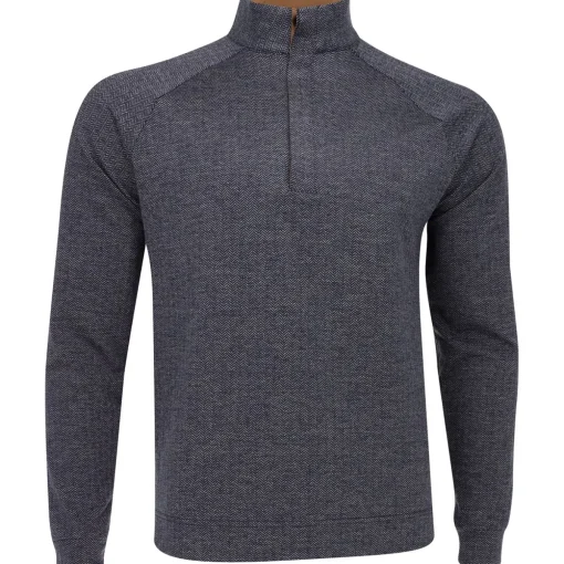 Dunning William Herringbone 1/4 Zip Outerwear Pullover Golf Apparel