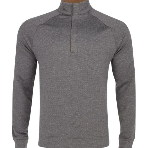 Dunning William Herringbone 1/4 Zip Outerwear Pullover Golf Apparel