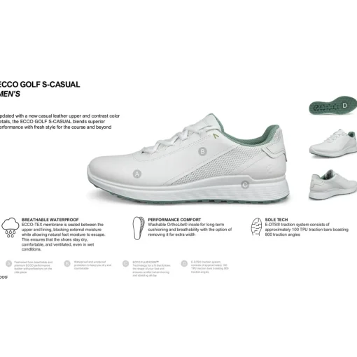 ECCO Golf S Casual Spikeless Golf Shoes