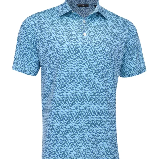 FootJoy Allover Floral Lisle Shirt Polo Short Sleeve Golf Apparel