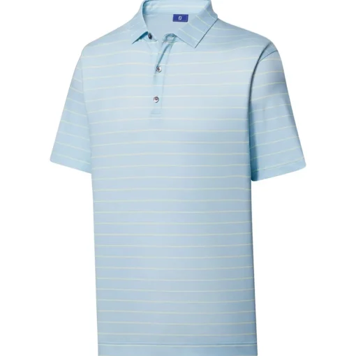 FootJoy Athletic Fit Open Stripe Jersey Self Collar Previous Season Apparel Style Shirt Polo Short Sleeve Golf Apparel