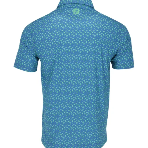 FootJoy Beach Print Lisle Previous Season Apparel Style Shirt Polo Short Sleeve Golf Apparel