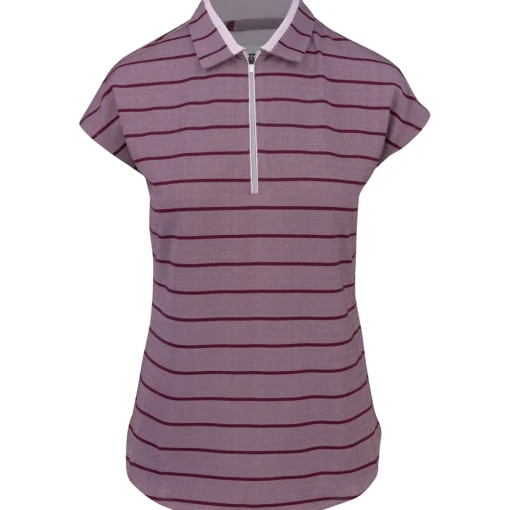 FootJoy Cap Sleeve Birdseye Stripe Previous Season Apparel Style Shirt Polo Short Sleeve Golf Apparel