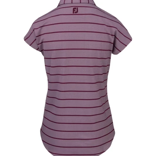 FootJoy Cap Sleeve Birdseye Stripe Previous Season Apparel Style Shirt Polo Short Sleeve Golf Apparel