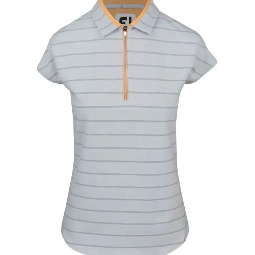 FootJoy Cap Sleeve Birdseye Stripe Previous Season Apparel Style Shirt Polo Short Sleeve Golf Apparel