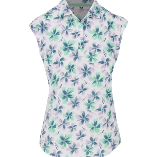 FootJoy Cap Sleeve Floral Previous Season Apparel Style Shirt Polo Short Sleeve Golf Apparel
