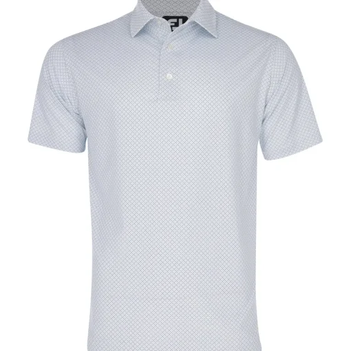 FootJoy Dot Geo Print Lisle Shirt Polo Short Sleeve Golf Apparel