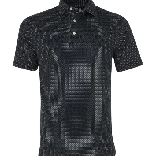 FootJoy Dot Geo Print Lisle Shirt Polo Short Sleeve Golf Apparel