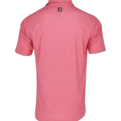 FootJoy Dot Geo Print Lisle Shirt Polo Short Sleeve Golf Apparel