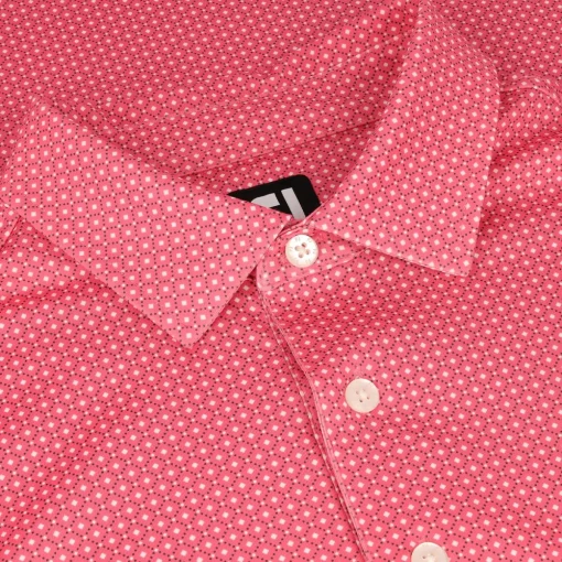 FootJoy Dot Geo Print Lisle Shirt Polo Short Sleeve Golf Apparel