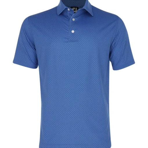 FootJoy Dot Geo Print Lisle Shirt Polo Short Sleeve Golf Apparel