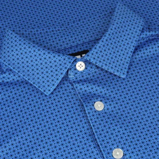 FootJoy Dot Geo Print Lisle Shirt Polo Short Sleeve Golf Apparel