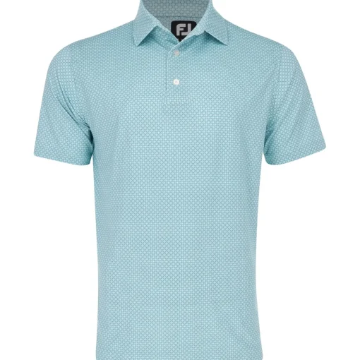 FootJoy Dot Geo Print Lisle Shirt Polo Short Sleeve Golf Apparel