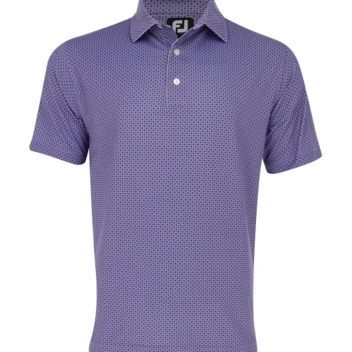 FootJoy Dot Geo Print Lisle Shirt Polo Short Sleeve Golf Apparel