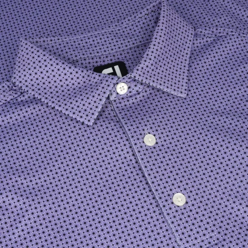 FootJoy Dot Geo Print Lisle Shirt Polo Short Sleeve Golf Apparel