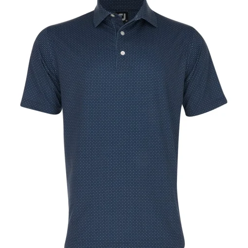FootJoy Dot Geo Print Lisle Shirt Polo Short Sleeve Golf Apparel