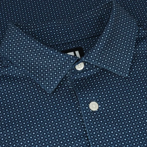 FootJoy Dot Geo Print Lisle Shirt Polo Short Sleeve Golf Apparel