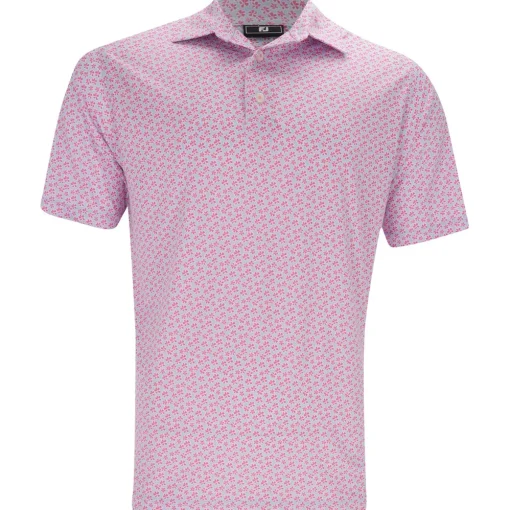 FootJoy Floral Sketch Lisle Shirt Polo Short Sleeve Golf Apparel