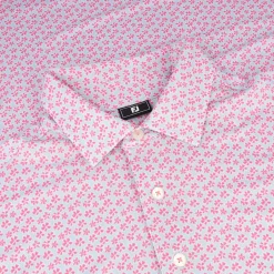 FootJoy Floral Sketch Lisle Shirt Polo Short Sleeve Golf Apparel