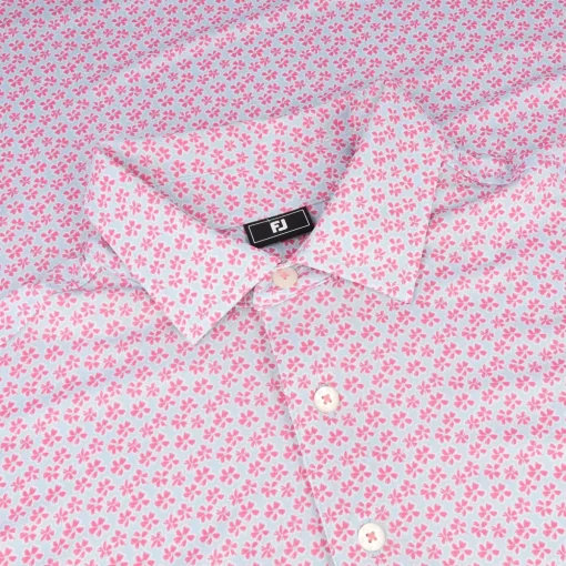FootJoy Floral Sketch Lisle Shirt Polo Short Sleeve Golf Apparel