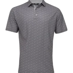 FootJoy Golf Course Doodle Stretch Pique Self Collar Previous Season Apparel Style Shirt Polo Short Sleeve Golf Apparel