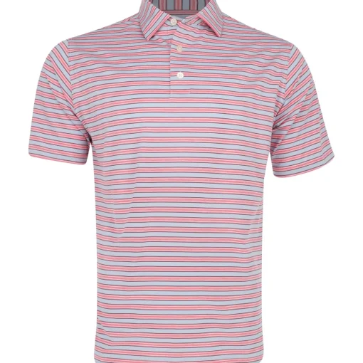 FootJoy Heather Stripe Lisle Shirt Polo Short Sleeve Golf Apparel