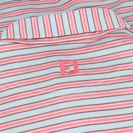 FootJoy Heather Stripe Lisle Shirt Polo Short Sleeve Golf Apparel