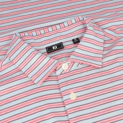 FootJoy Heather Stripe Lisle Shirt Polo Short Sleeve Golf Apparel