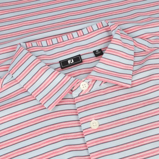 FootJoy Heather Stripe Lisle Shirt Polo Short Sleeve Golf Apparel