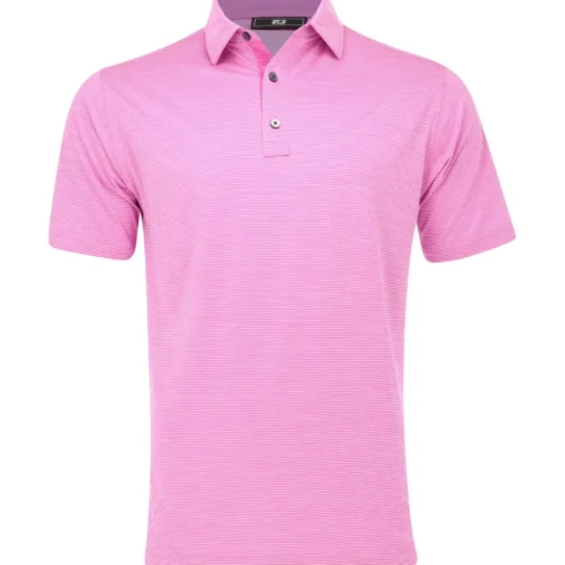 FootJoy Heather Stripe Self Collar Previous Season Apparel Style Shirt Polo Short Sleeve Golf Apparel