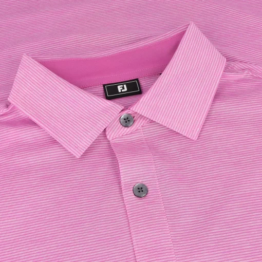 FootJoy Heather Stripe Self Collar Previous Season Apparel Style Shirt Polo Short Sleeve Golf Apparel